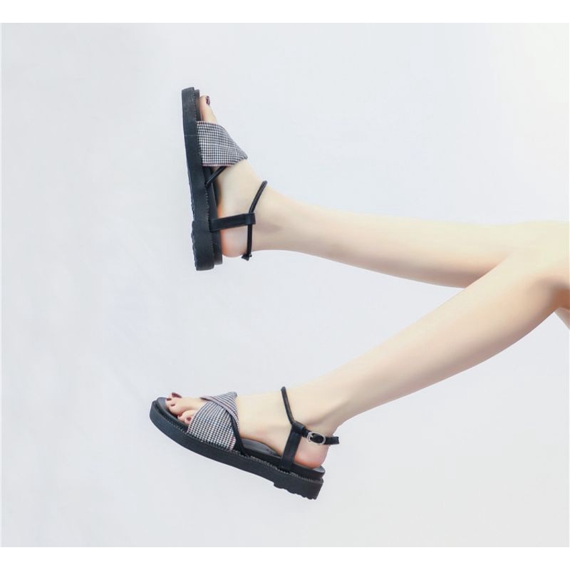 Sandal Wanita Kekinian Terbaru 2022 / Sandal Wedges Kanvas Cewek Korea Kasual / Sandal Keisa / Bisa Cod