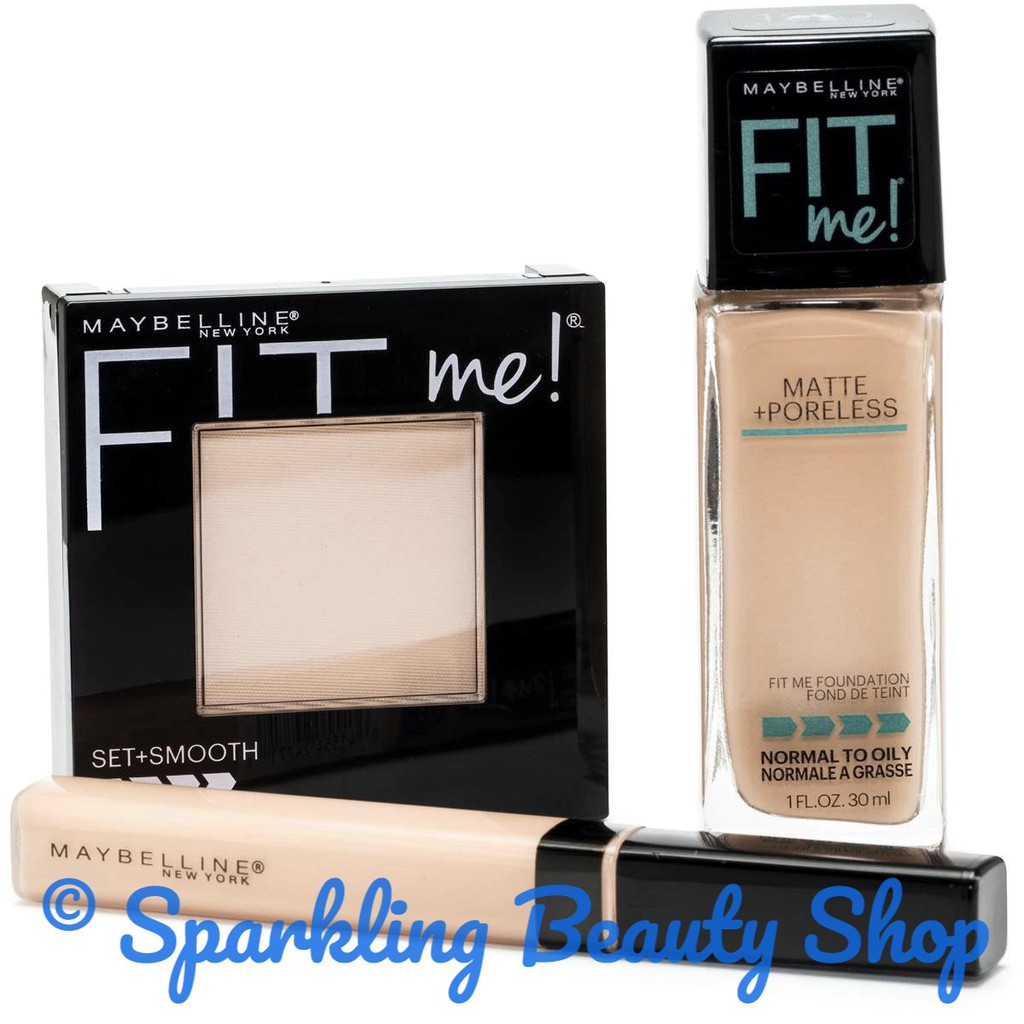 Paket Maybelline  Fit  Me  Foundation  Concealer Bedak 