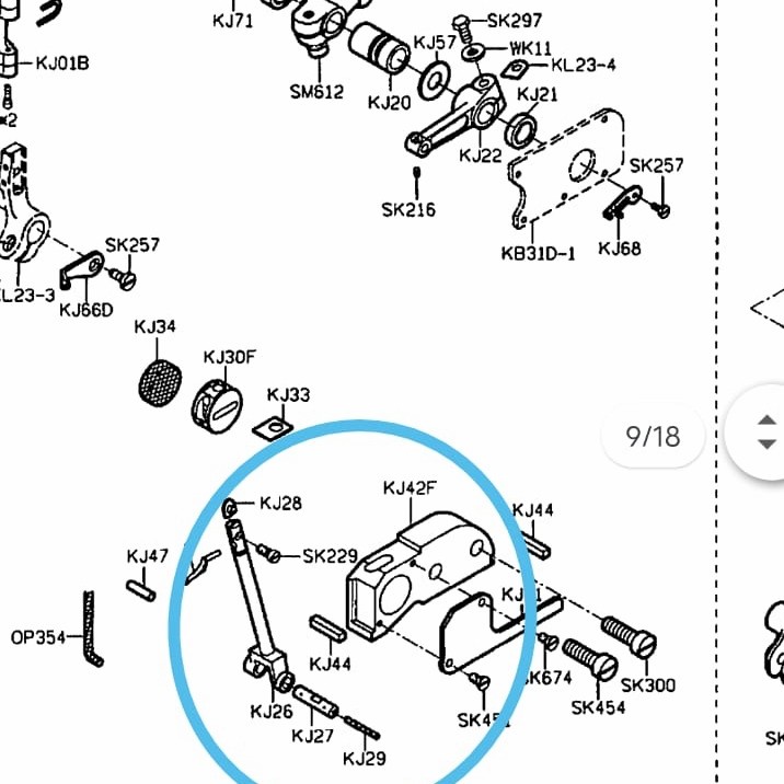 KJ42F Looper Holder Mesin Jahit Obras / Overlock Machine 747 / F700