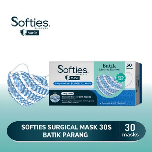 SOFTIES SURGICAL MASK BATIK 20X30'S