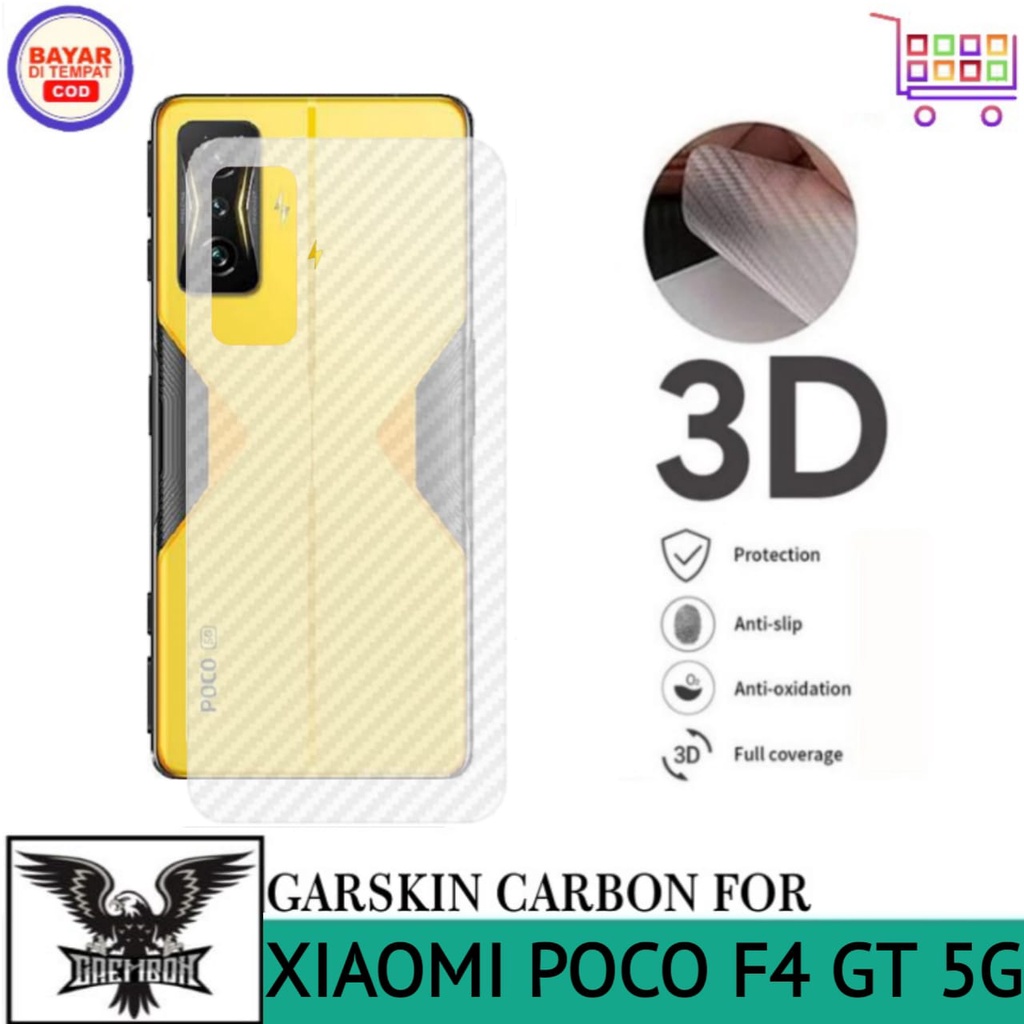 Promo Garskin Carbon XIAOMI POCO F4 GT 5G Anti Gores Belakang Handphone Anti Lengket Bekas Lem