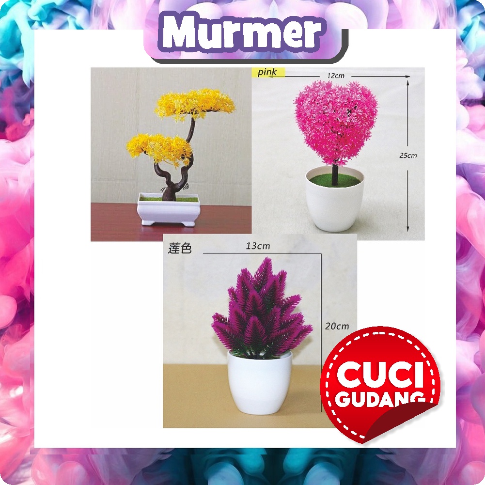 MurmerOfficial Ornamen Tanaman Hias Pot Bunga Artificial Daun Rambat Dekorasi Monstera Kering R233 R234 R238