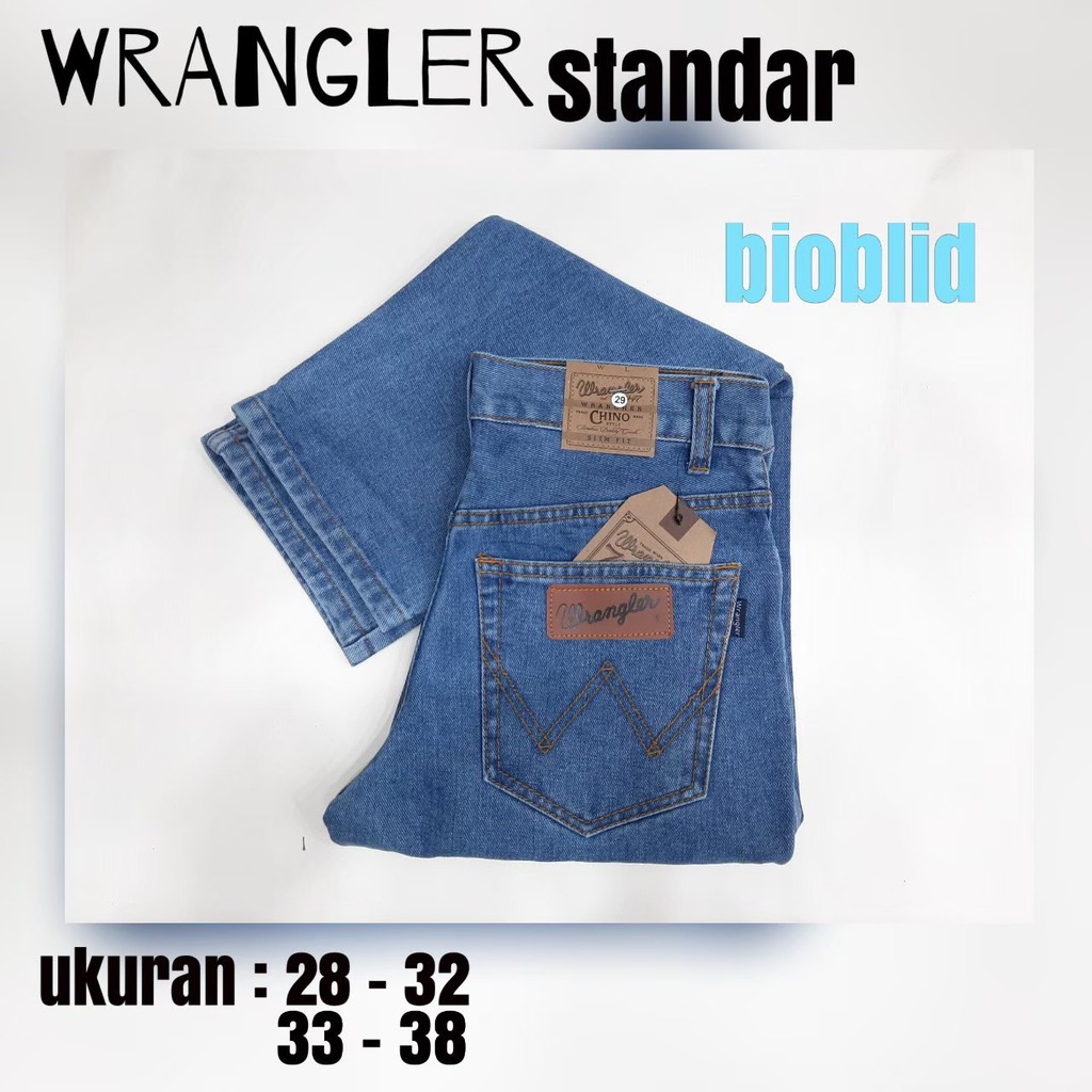 CELANA JEANS PRIA STANDART - CELANA JEANS WRANGLER STRAIGHT CUT - BIOBLITZ 28-32