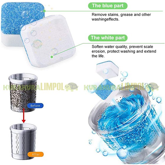 Tablet Pembersih Mesin Cuci Sabun Penghilang Bau Anti Bakteri Deep Cleaning Washing Machine [PADMA]