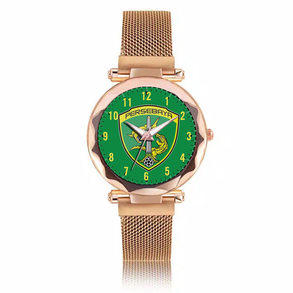 Jam Tangan Wanita Custom - Bonita PERSEBAYA MOTIF 9 Free Box &amp; Batre Cadangan