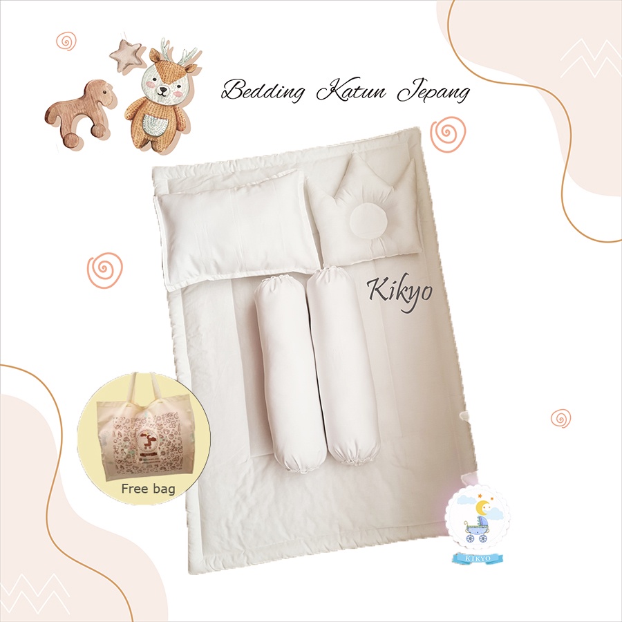 Bedding set baby katun jepang white polos / bedding set bayi / katun jepang / baby bedding