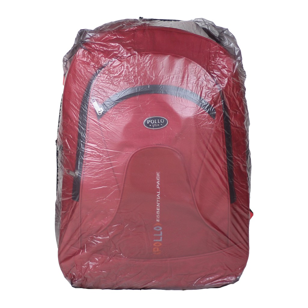 Tas Punggung Ransel SD SMP Cowok Backpack Polo Essential Merah Laki-Laki Berkualitas Bonus Rain Cover Keren Awet