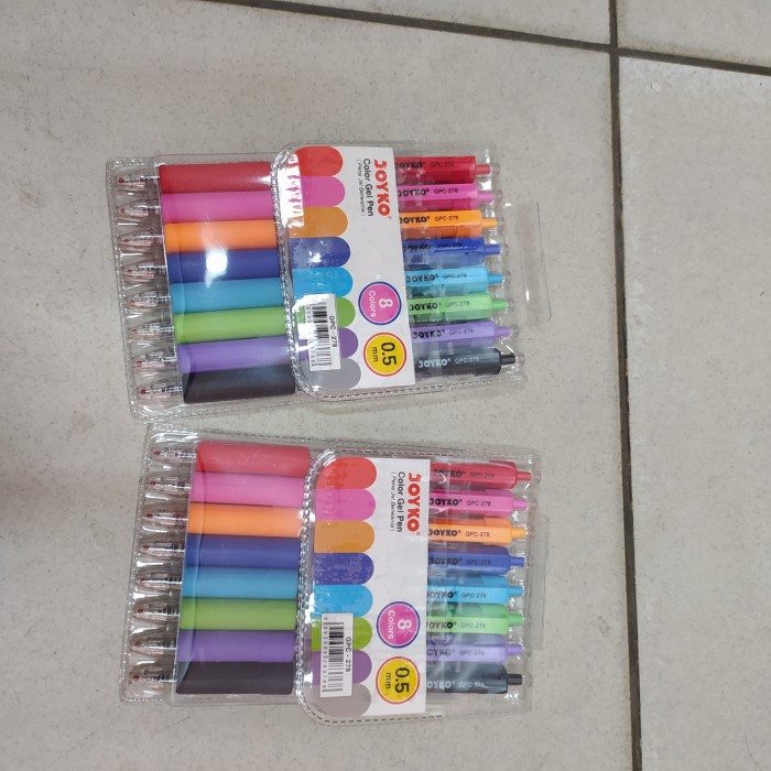 

Sale Color Gel Pen (Pena Jel Berwarna) Joyko 8 Warna 0,5 Mm Gpc - 278 Trendi