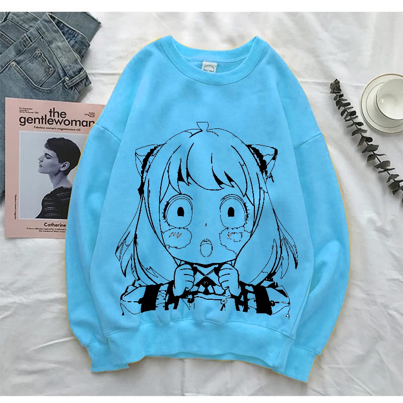 Sweater wanita Anime anya Crewneck M-XXL