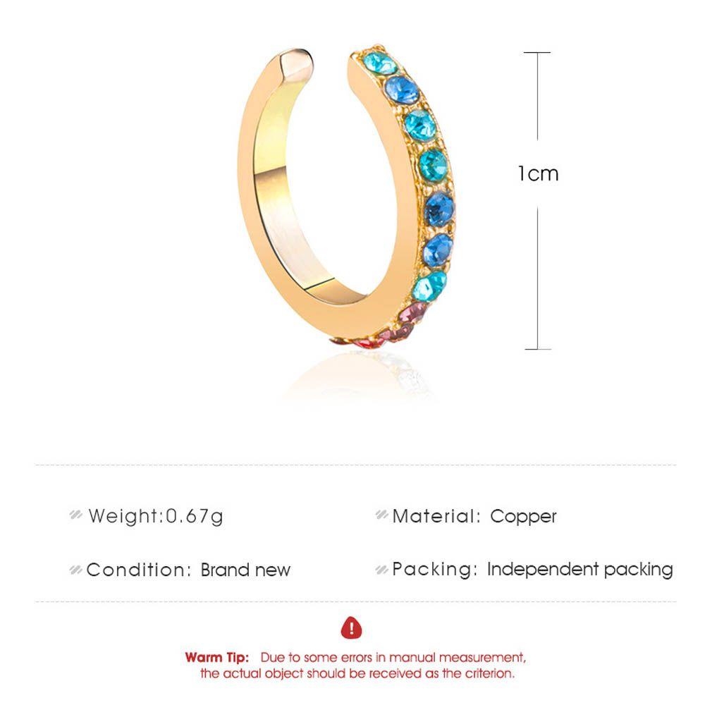 Preva 1PC CZ Cuff Earrings Aksesoris Pesta Klip Telinga Perhiasan Tanpa Tindik Lingkaran Telinga Cuff