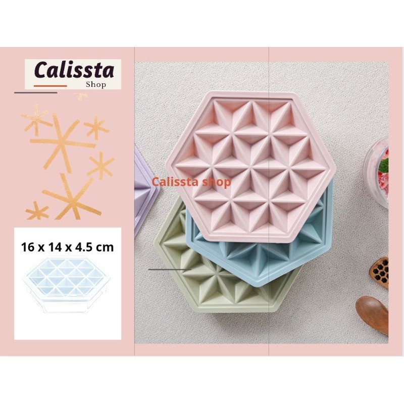 Cetakan Es batu silikon dengan tutup/cetakan es batu hexagonal silicone/cetakan es batu unik