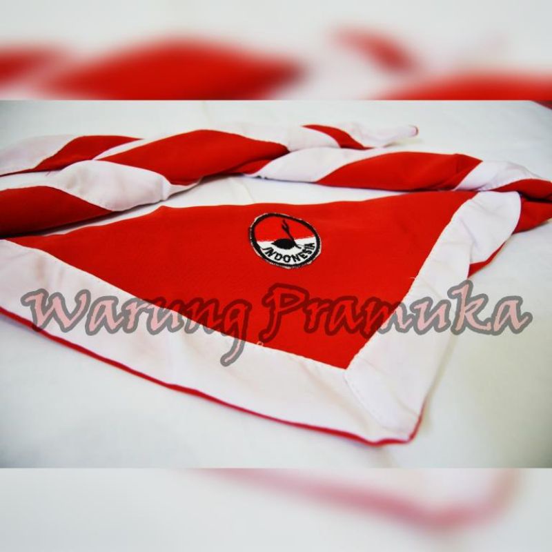 scarf scraf scraft syal pramuka scout bordir merah putih tunas kelapa