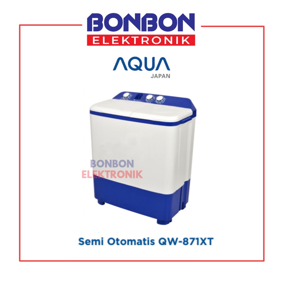 AQUA Mesin Cuci 2 Tabung 8KG QW-871XT / QW 871 XT /  QW871XT