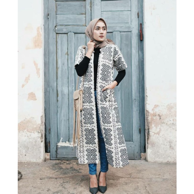 OUTER TENUN - LONG OUTER TENUN ETNIK JEPARA - BAJU TENUN