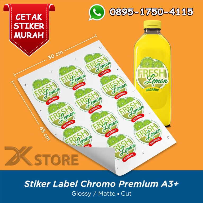 

Cetak Stiker Label Chromo A3+ CUT