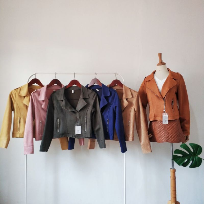 Jaket suede korean look model London Girl import bkk bangkok hk chn china