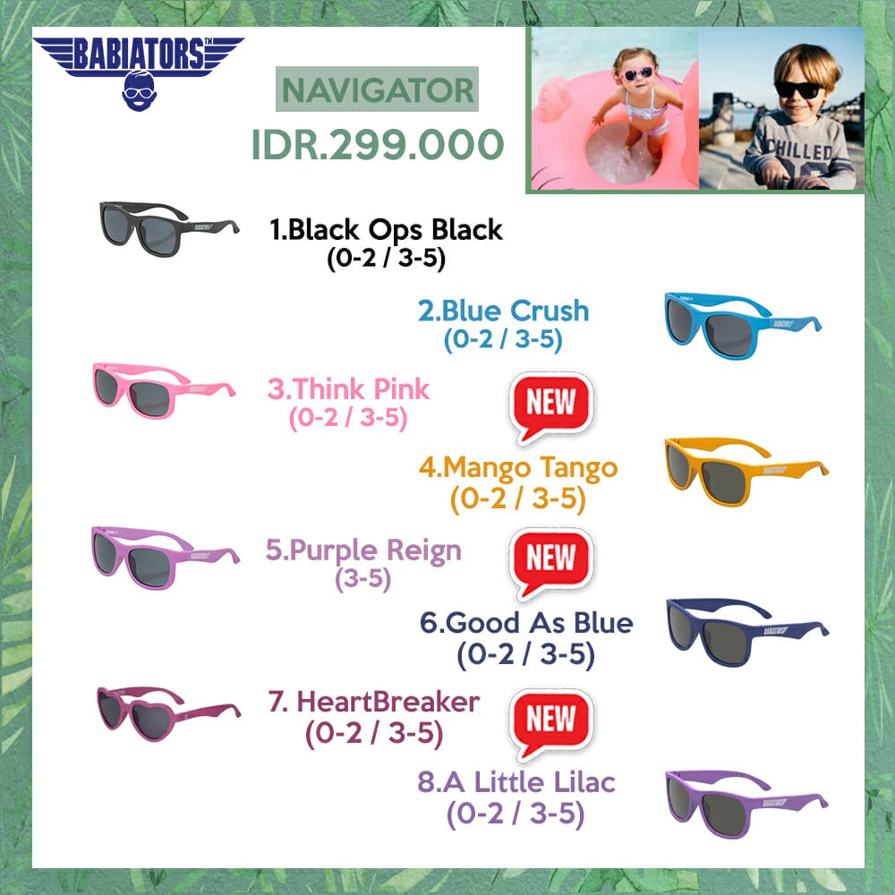 Babiators Navigator Kacamata Hitam Sunglasses Anak - Berjemur Sunbathe Jemur Sunnies Baby Kids Bayi