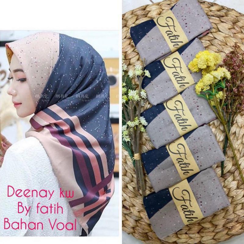 DEENAY KW SUPER HIJAB MOTIF SEGIEMPAT HIJAB MURAH KONVEKSI HIJAB