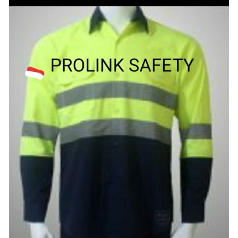 BAJU SERAGAM SAFETY PREMIUM HIJAU STABILO DONGKER FREE LOGO