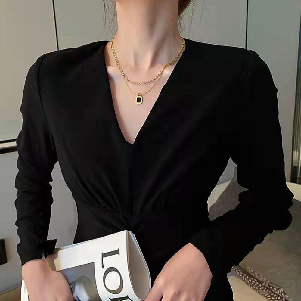 Mxbeauty Liontin Kubus Kalung Kreatif Hip Hop Gadis Hadiah Rantai Tembaga Sederhana Gaya Korea Kalung