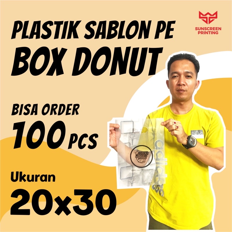 Plastik donat sablon custom PE 20x30 free desain