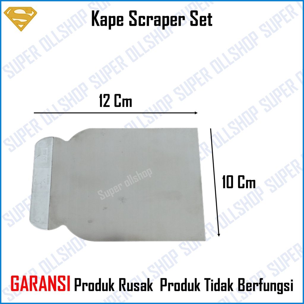 Kape Scraper Skrap Kapi Cat Alat Dempul Set Stainless Steel Lentur Berkualitas 4 Pcs Murah