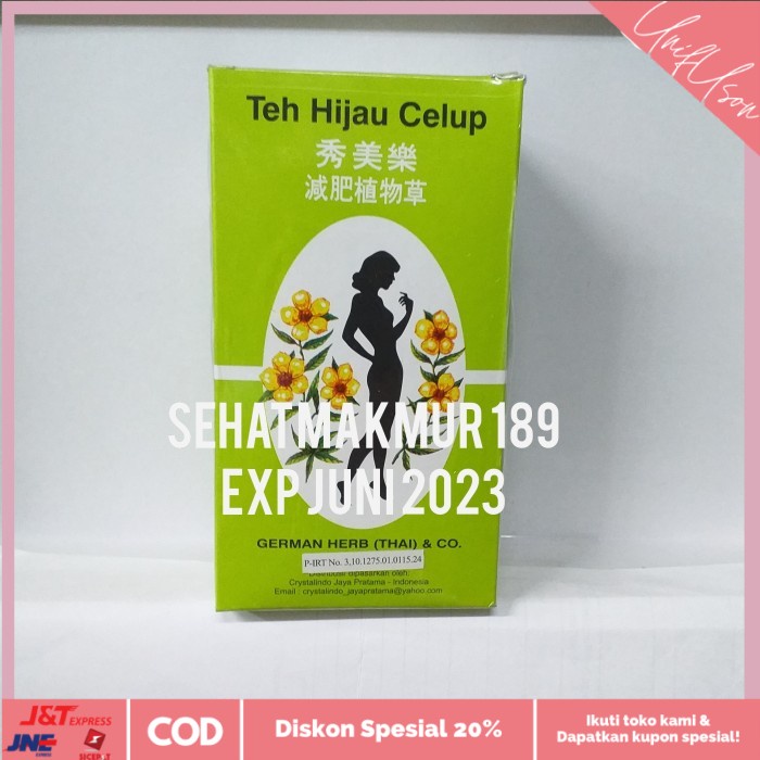 

⭐COD⭐ Sliming herb tea( teh hijau celup) isi 50sachet