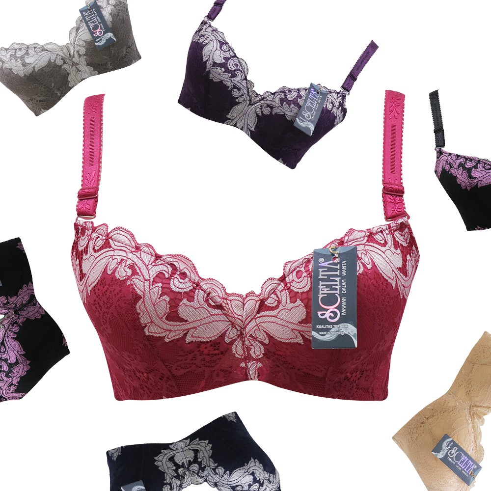 (COD) Scelta Bra brukat full renda ada kawat bh berkawat scelta busa sedang BH SC 1703