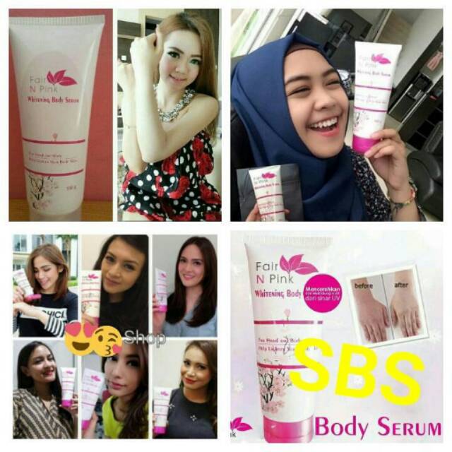 Fair n pink originsl version super whitening body serum lotionnya artis2 ibukota
