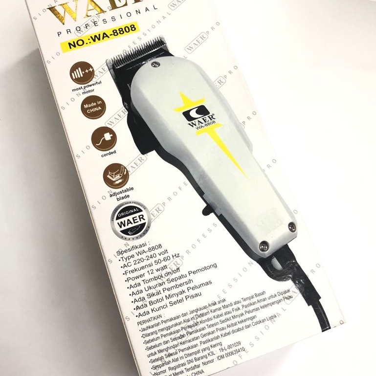 COD Alat Cukur Rambut Listrik Original WAER WA-8808 / Hair Clipper WAER 8808 Mesin Cukur Rambut