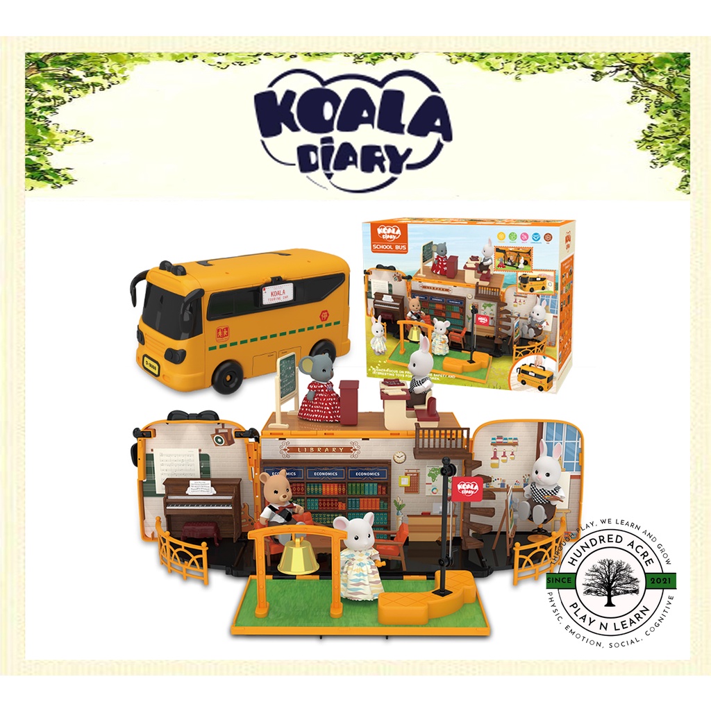 Koala Diary - School Bus Tour [Mainan Rumah Boneka DIY Doll House]
