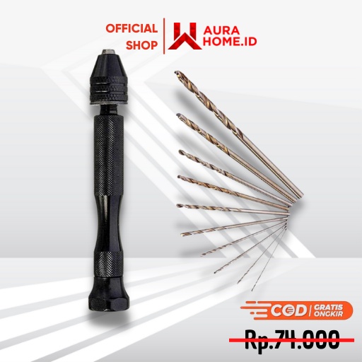 Bor Tangan Manual HSS Twist Drills dengan 10 Mata Bor / Bor Tangan Manual Ukir Porting Obeng Satu Se