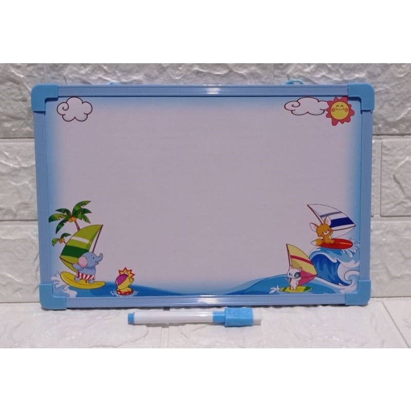 WHITE BOARD papan tulis magnet anak gratis spidol anak/ mainan anak ukuran 30x20cm