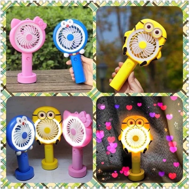 Kipas Angin Led Karakter Disney Land Frog/Doraemon/Hello Kitty/Minion/Mickey Mouse Promo By Sen