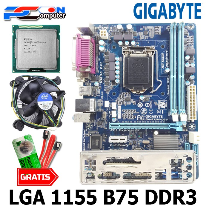 Mobo Mainboard Motherboard B75 Intel LGA 1155 vga onboard ddr3