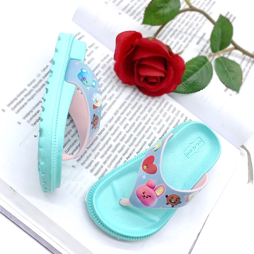 Sandal Jepit Anak Perempuan Bahan Karet Terbaru Kekinian Size 24-35