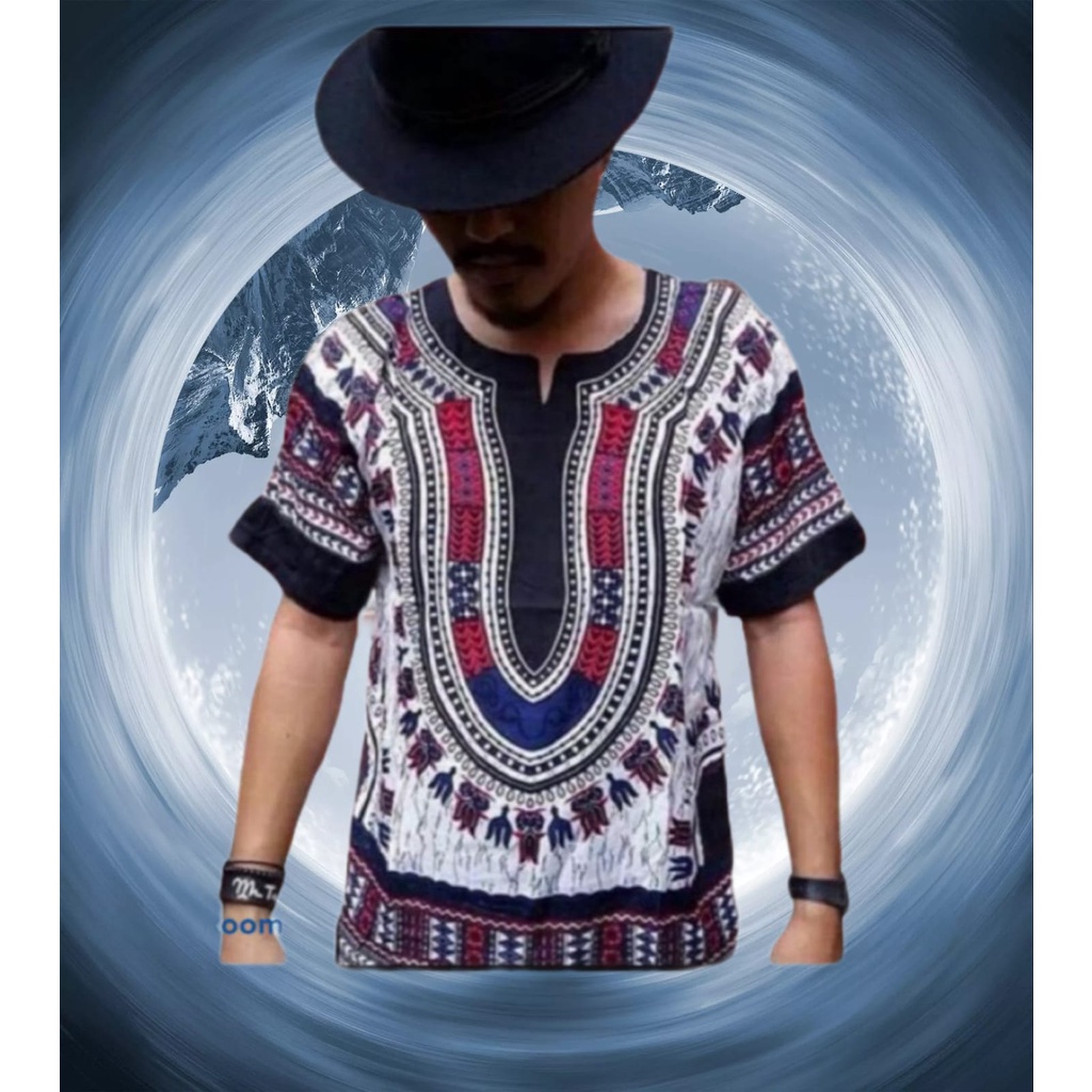 New Atasan Baju Batik Uje Dasar Putih Unisex