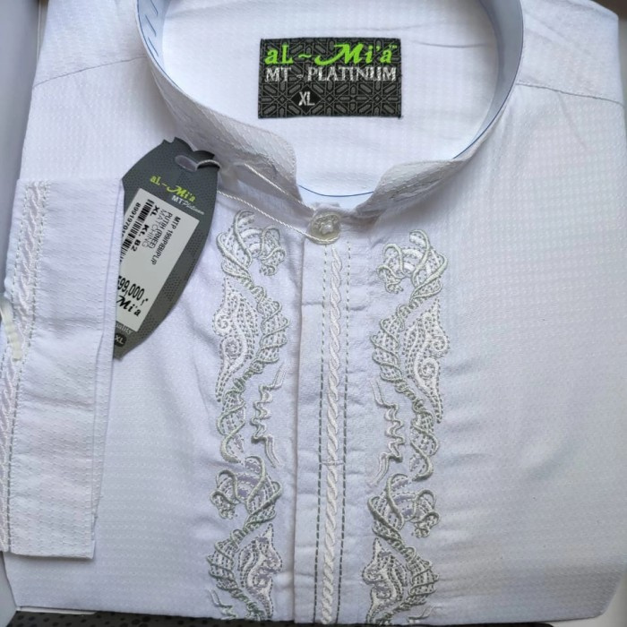 Promo Baju koko al-Mia MT kualitas di atas al-Mia Premium - Putih Platinum S Special