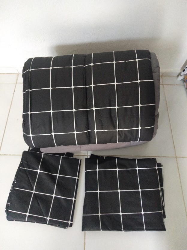 Bedcover & Sprei Set Premium Katun Ayla Motif Marco Abu Terbaru