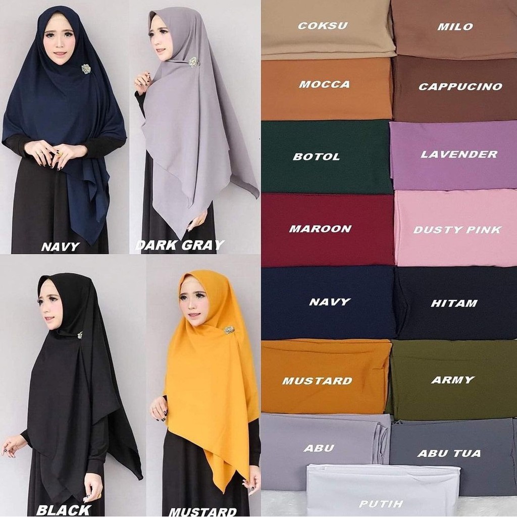 Hijab Jilbab Segi Empat Syar'i Jumbo Diamond