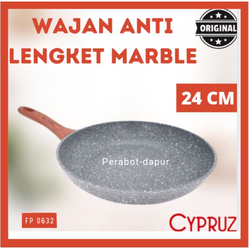 Cypruz Wajan Anti Lengket Cypruz Fry Pan Marble Induksi 24 cm Cypruz Penggorengan Cypruz FP-0632