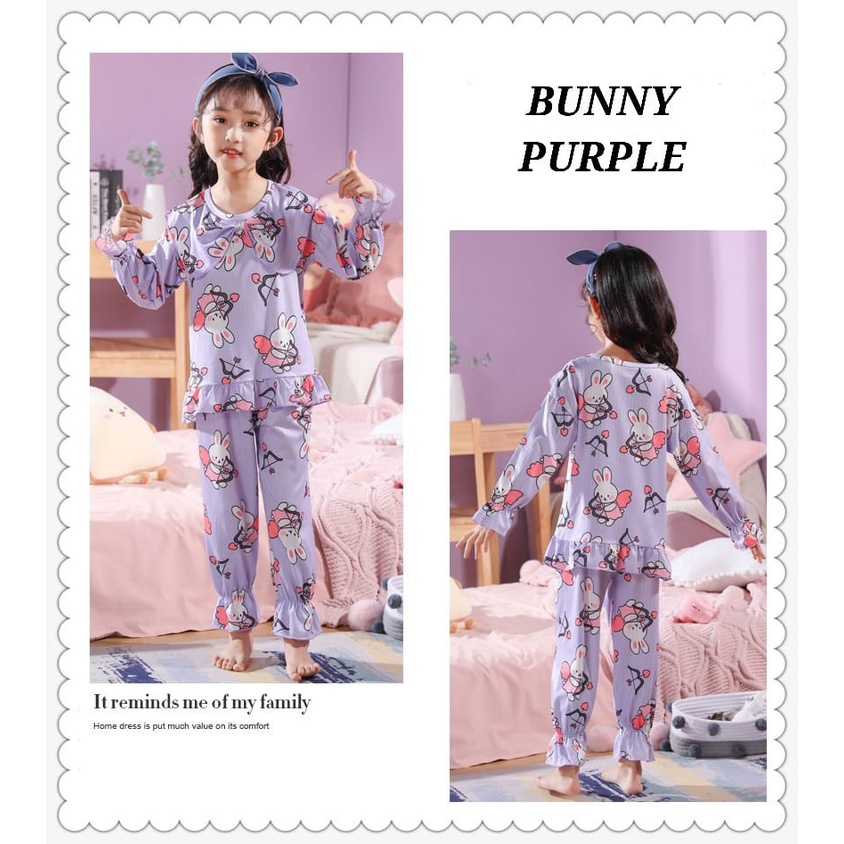 PIYAMA ANAK KAWAII BAJU TIDUR ANAK PEREMPUAN KOREA IMPOR MOTIF LUCU BAHAN KATUN ADEM