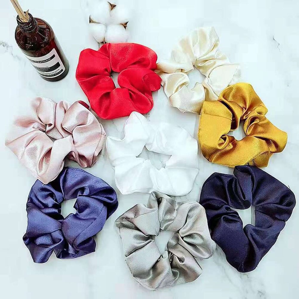 Yooara.id Scrunchie Polos Srunchies Ikat Rambut Polos Vintage Fashion