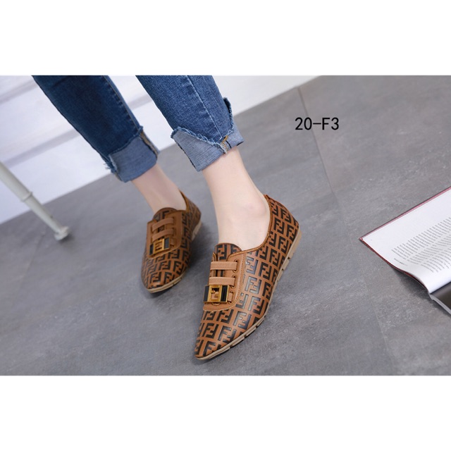 Flat Shoes Sepatu Import Fendi