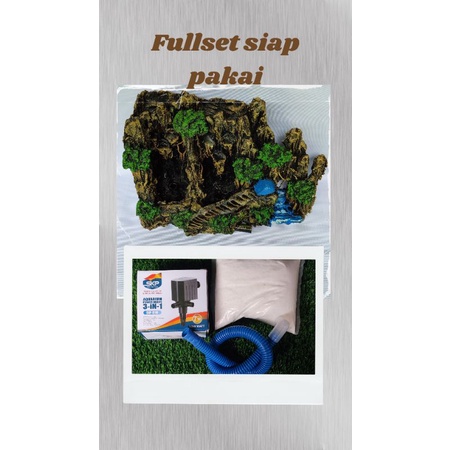 tebing air terjun aquascape sudut kembar fullset