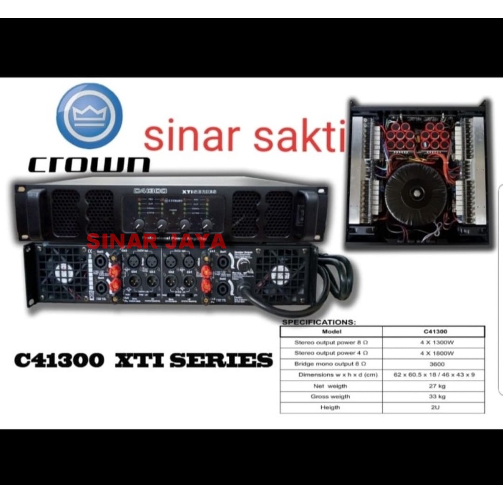 POWER AMPLIFIER CROWN C41300 XTI SERIES - C41300XTI SERIES 4 CHANNEL 4 X 1300 WATT