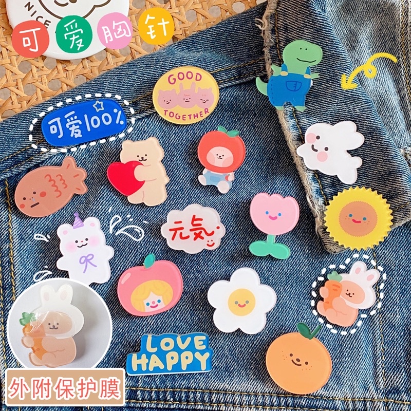 BROS PENITI PREMIUM LUCU / CUTE PIN BROOCH PIN BROS ACRYLIC AKRILIC KOREAN STYLE CUTE IMPORT / PIN TAS LUCU