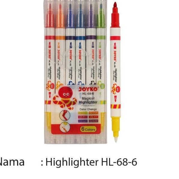 

✦ Joyko HL-68 Isi 6 Magical Highlighter Color Change Textliner AJAIB ➸