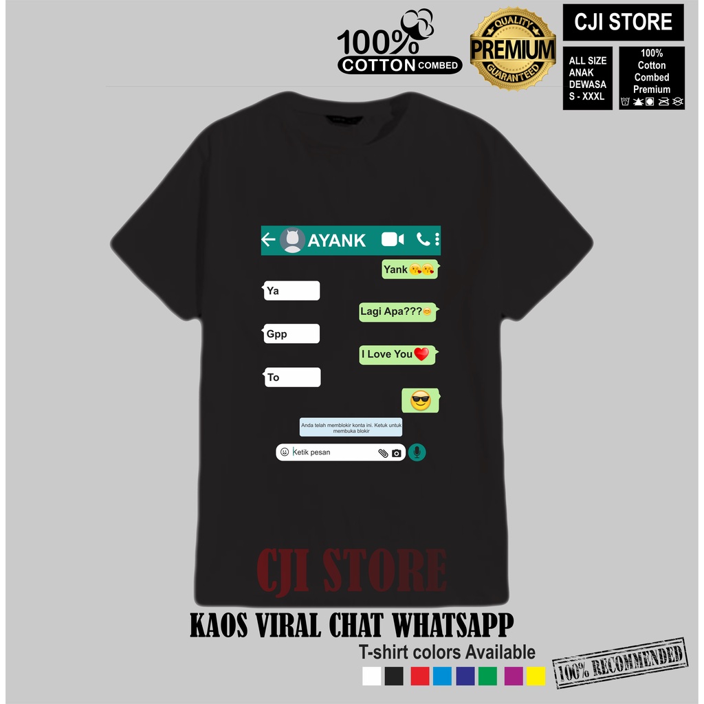 Kaos Viral Chat WA-Kaos Viral Chat Whatsapp (Bisa Request)