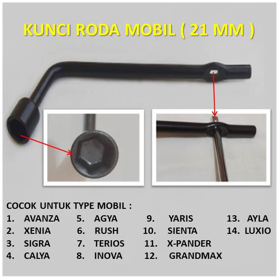 KUNCI RODA MOBIL UKURAN 21 MM